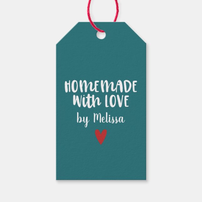 Personalisierte Aquamarine hausgemachte Liebe Herz Geschenkanhänger (Vorderseite)