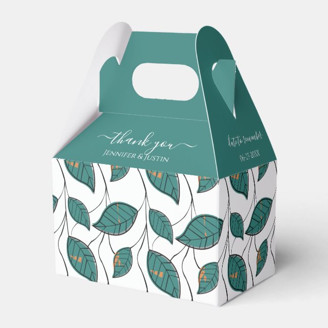Personalisierte Aquamarine Hochzeitsfarben Geschenkschachtel (Vorderseite)