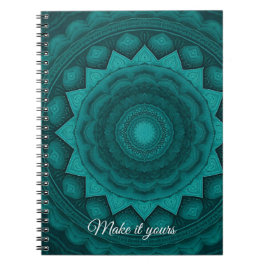 Personalisierte Aquamarine Mandala iPhone Cover - Notizblock