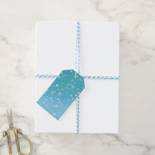 Personalisierte Aquamarine Metallische Schneeflock Geschenkanhänger