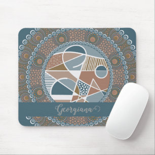 Personalisierte Aquamarine und Gold Abstrakt Accen Mousepad