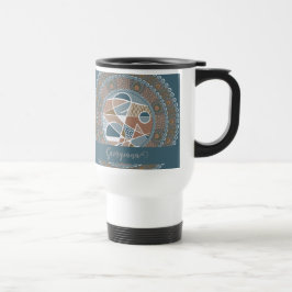 Personalisierte Aquamarine und Gold Abstrakt Accen Reisebecher