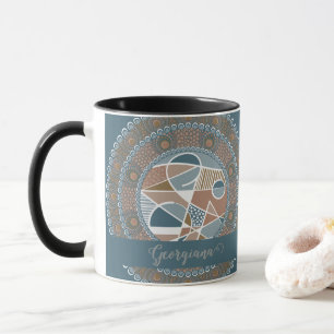 Personalisierte Aquamarine und Gold Abstrakt Accen Tasse