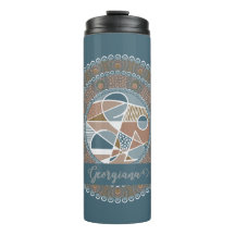 Personalisierte Aquamarine und Gold Abstrakt Accen