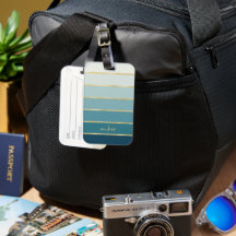 Personalisierte Aquamarine vergoldete Streifen