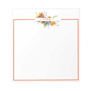Personalisierte Aquarell-Gänseblümchen  Notizblock