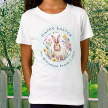 Personalisierte Aquarell-Hasenfamilie Ostern Kinde