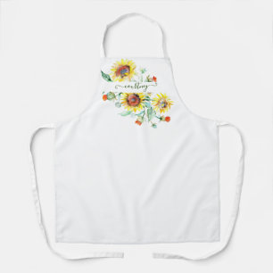 Personalisierte Aquarell-Sonnenblumen    Schürze