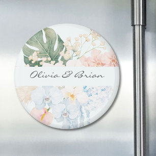Personalisierte Aquarell-Tropenblumen-Blumen Magnet