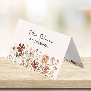 Personalisierte Aquarell-Vintage-Wildblumen-Karte  Visitenkarten