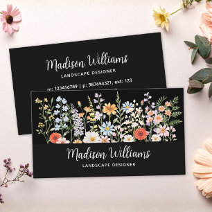 Personalisierte Aquarell-Wildblumen-Blumen Elegant Visitenkarte