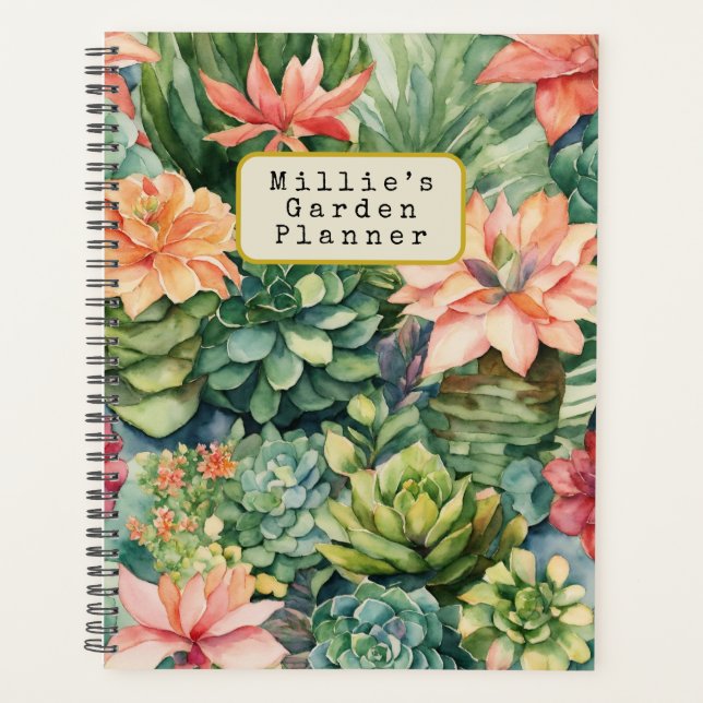 Personalisierte Aquarellbilder Gartenplaner Planer (Vorderseite)