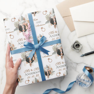 Personalisierte Aquarellblume Geschenkpapier