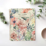 Personalisierte Aquarellblume Planer<br><div class="desc">Aquarellfarben Personalisierter Planer-Notebook</div>