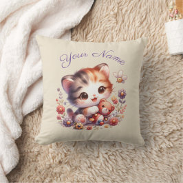 Personalisierte Aquarellfarbe - Kittname Kissen