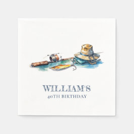 Personalisierte Aquarellfarbe zum Geburtstag Serviette