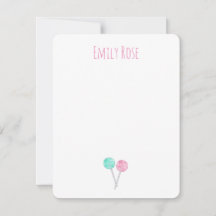 Personalisierte Aquarellfarben-Lollipops-Note-Kart