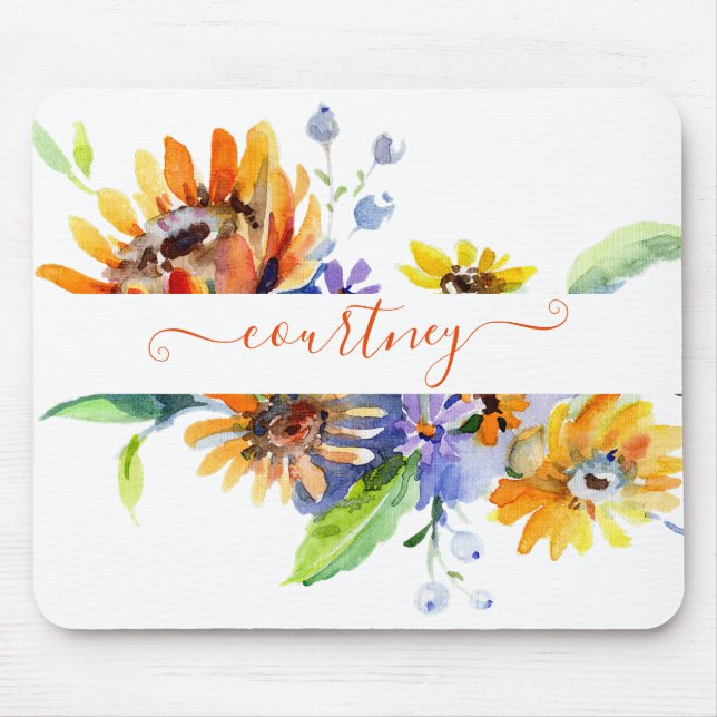 Personalisierte Aquarellfarben Mousepad (Vorne)