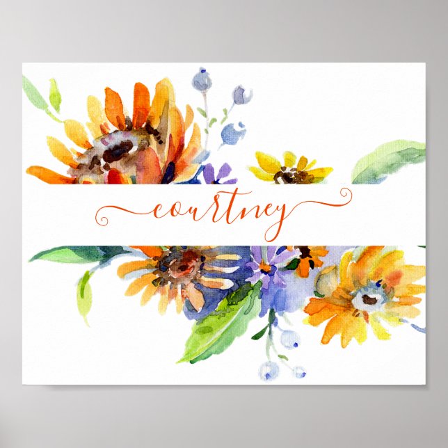 Personalisierte Aquarellfarben Poster (Vorne)