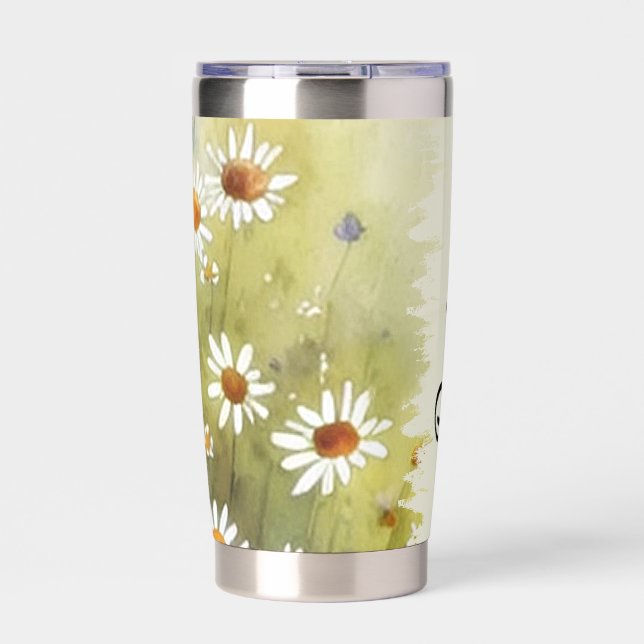 Personalisierte Aquarellfarben Thermobecher (Vorderseite)