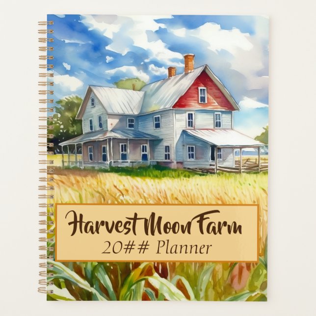 Personalisierte Aquarellfarm Planer (Vorderseite)