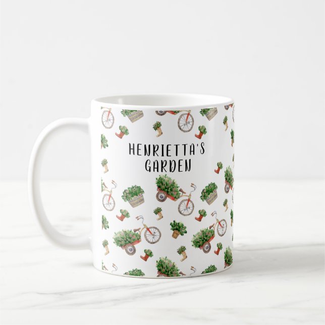 Personalisierte Aquarellgartencoffee-Tasse Kaffeetasse (Links)