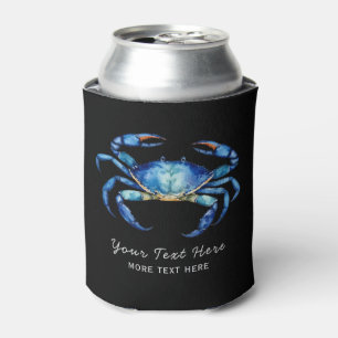 Personalisierte Aquarellkrebse Sommerstrand Wasser Dosenkühler