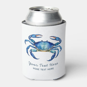 Personalisierte Aquarellkrebse Sommerstrand Wasser Dosenkühler