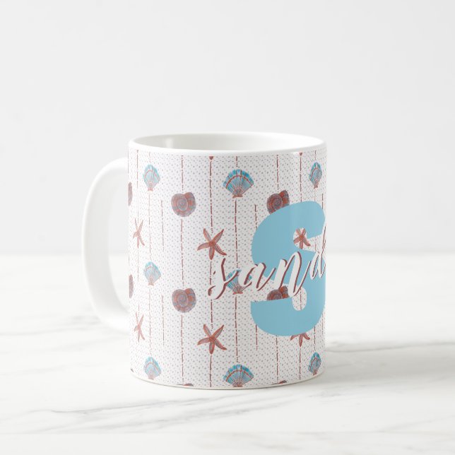 Personalisierte Aquarellmünzen Kaffeetasse (Vorderseite Links)