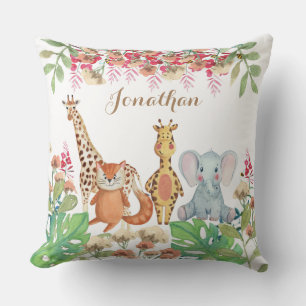 Personalisierte Aquarellpflanze Kinderzimmer Kinde Kissen