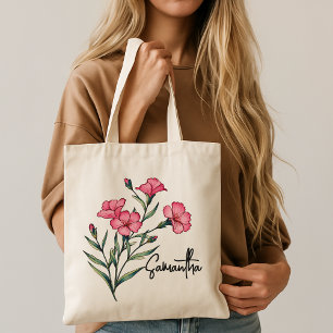 Personalisierte Aquarelltasche für die Blume Tragetasche