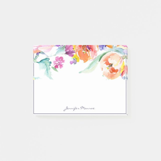 Personalisierte Aquarelltulis Post-it Klebezettel (Vorderseite)