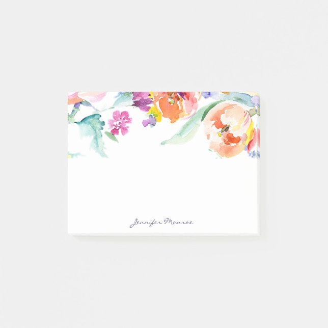 Personalisierte Aquarelltulis Post-it Klebezettel (Vorderseite)