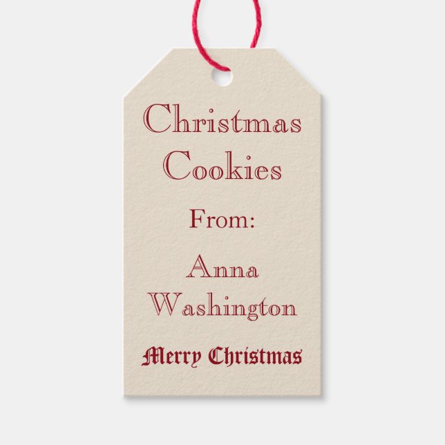 Personalisierte Argyle-Weihnachtsplätzchen-Geschen Geschenkanhänger (Vorderseite)