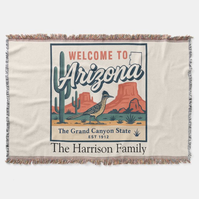 Personalisierte Arizona-Wurfdecke Decke (Vorderseite)