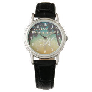 Personalisierte Armbanduhr Beach Sonnenuntergang P