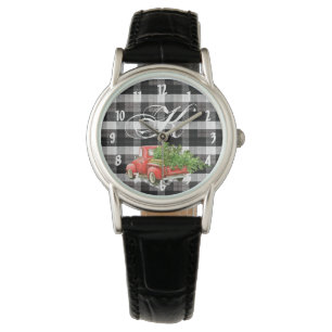 Personalisierte Armbanduhr XMAS LKW Baffalo Karier