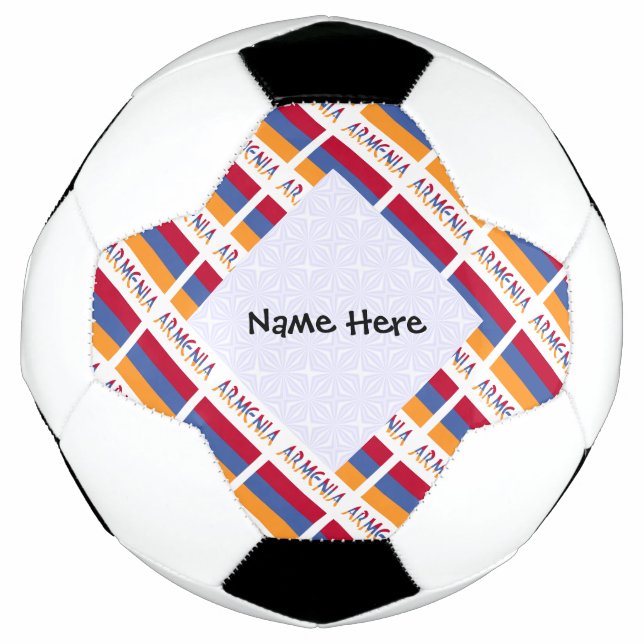 Personalisierte armenische und armenische Flagge Fußball (Vorderseite)
