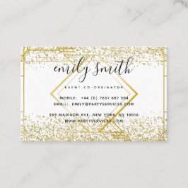 Personalisierte Art Deco Gold Glitzer Visitenkarte
