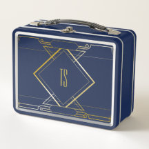 Personalisierte Art Deco Lunch Box / Storage Box