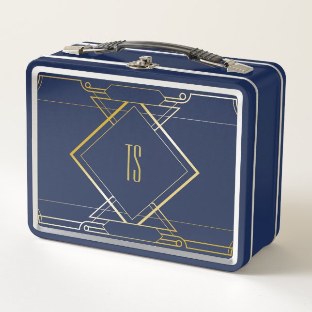 Personalisierte Art Deco Lunch Box / Storage Box (Vorderseite)