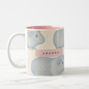 Personalisierte Ästhetisch Niedliche Meerschweinch Zweifarbige Tasse