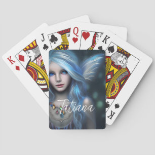 Personalisierte Ätherische Mystische Blaue Fee Spielkarten