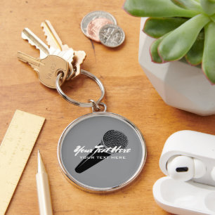 Personalisierte Audio-Mikrofon-Logo-Schlüsselanhän Schlüsselanhänger
