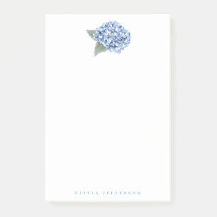 Personalisierte Aufgeblühte Blaue Hortensie Post-it Klebezettel