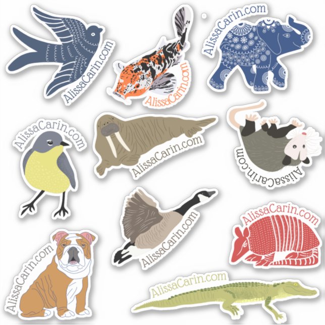 Personalisierte Aufkleber für Die Tiere (Vorderseite)