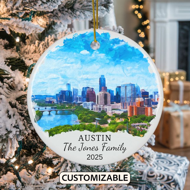 Personalisierte Austin Ornament, Texas Staat Keramik Ornament (Von Creator hochgeladen)