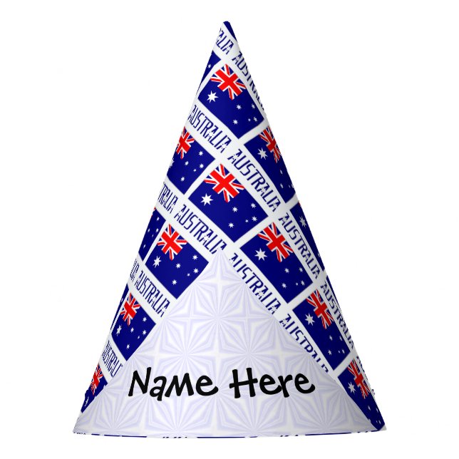 Personalisierte australische Flagge Partyhütchen (Vorderseite)