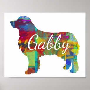 Personalisierte australische Shepherd / Kunst Auss Poster
