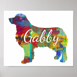 Personalisierte australische Shepherd / Kunst Auss Poster